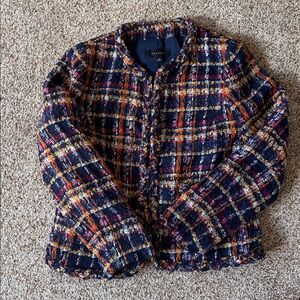 Talbots Colorful Plaid Tweed Jacket